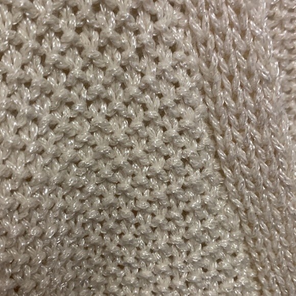 Zara Oatmeal Beige Shaker Knit Oversized V-neck 3/4 Sleeve Tunic Sweater Size M - Picture 4 of 8